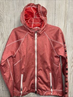 Harley‑Davidson Heathered Coral Full‑Zip Hooded Jacket